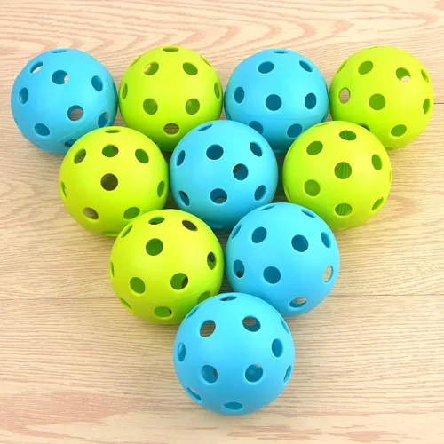 Miniatura 4 de Coopay Paquete de 24/80 pelotas de práctica de béisbol, bolas de entrenamiento de plástico, bolas de softball huecas ligeras para golpe, Verde y azul
