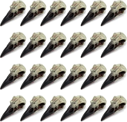 Miniatura 13 de Geetery 1 Pcs Figurina de Calavera de Cuervo de Halloween Carroñero Gótico Escultura de Pared Colgante Estatua de Calavera de Cuervo de Resina