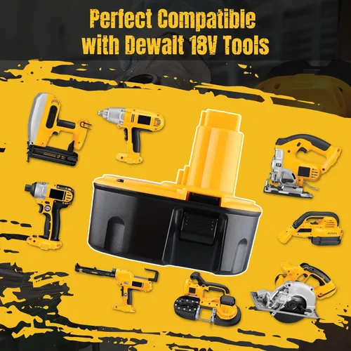 Miniatura 6 de Paquete de 2 baterías de repuesto de 4.8 Ah 18 V DC9096 para baterías Dewalt de 18 voltios y compatible con cargadores de herramientas eléctricas