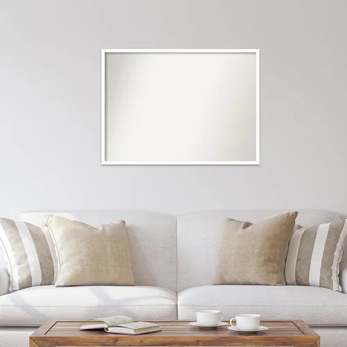Miniatura 1101 de Amanti Art Espejo de baño blanco para sobre el fregadero, 32 x 45 pulgadas, espejo de tocador rectangular blanco esbelto, marco de madera moderno
