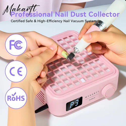 Miniatura 4 de Makartt - Colector de polvo de uñas profesional – Potente máquina de succión silenciosa para uñas acrílicas. Adecuado para manicura y pedicura