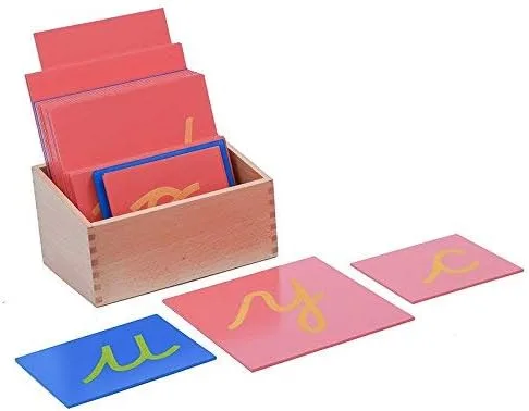 Miniatura 3 de DANNI Juguetes para bebés Montessori Language Lower Case Papel de lija Letras Cursiva Tablero de Rastreo Temprano Preescolar Cumpleaños