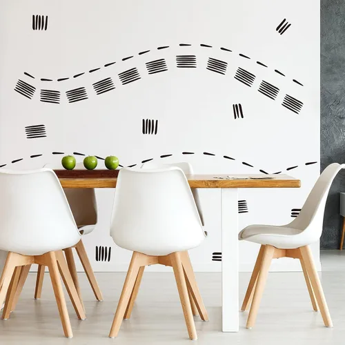 Miniatura 7 de Chinco 264 calcomanías de pared de línea negra, modernas calcomanías de pared bohemias para oficina en casa, dormitorio, guardería, sala de estar