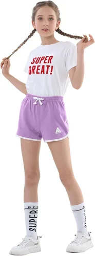 Miniatura 36 de Rolanko Pantalones cortos activos de delfín para niñas, paquete de 3 unidades, ciclismo, correr, verano, playa, atletismo, deportes, 4-14 años