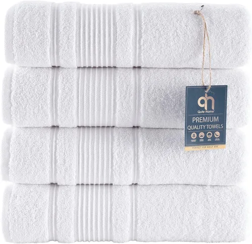 Miniatura 21 de Juego de 4 toallas de baño, 100% algodón turco prémium, toallas turcas de alta calidad para baño, de secado rápido, suaves y absorbentes, incluye 4