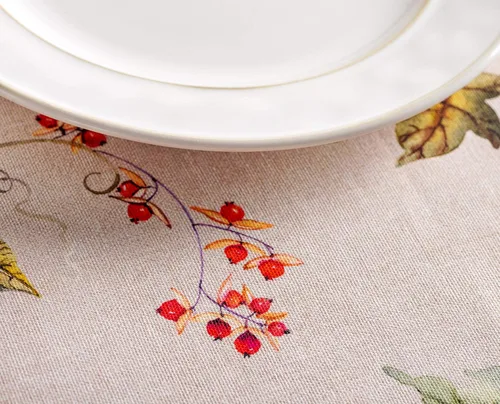 Miniatura 7 de Maison d' Hermine Mantel 100% algodón para mesas redondas de cocina, comedor, fiestas, bodas, Acción de Gracias/Navidad (63 pulgadas de diámetro)