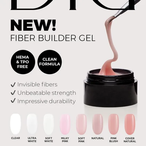 Miniatura 2 de DIDIER LAB Fiber Builder Gel Natural - Gel constructor autonivelante sin HEMA para uñas, gel constructor de uñas de fibra de vidrio LED ultra fuerte