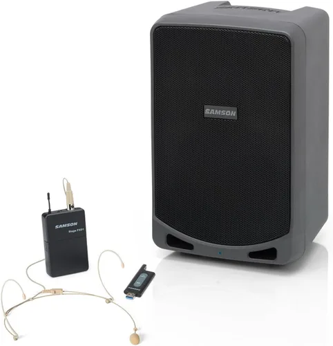 Miniatura 5 de Samson Expedition XP106 PA portátil recargable con Bluetooth, incluye micrófono de mano con cable, gris