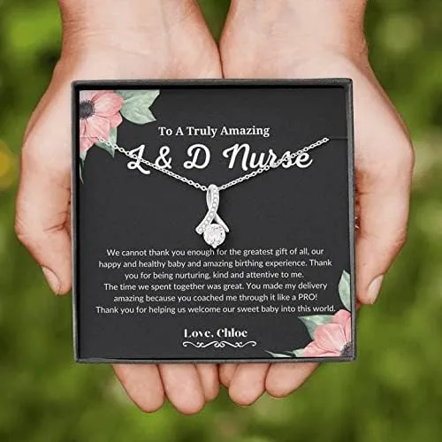 Miniatura 2 de Joyería para tarjetas de mensaje regalos personalizados, regalo para enfermera, trabajo y parto, collar de enfermera, regalo para trabajo y parto