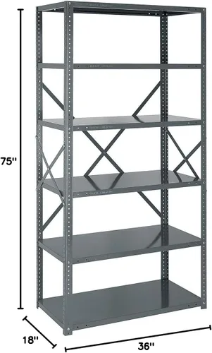 Miniatura 84 de Quantum QSBU-245BK Heavy Duty Shelving Unit with (7) Shelves and (24) QUS245 Black Bins for Garage Warehouse Storage Distribution 400 lb Load