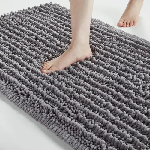 Miniatura 82 de FLOLEOPA Alfombras de Baño de Microfibra de Felpa Suave, Alfombras de Baño Absorbentes Antideslizantes Lavables a Máquina, Tapetes de Baño para Beige