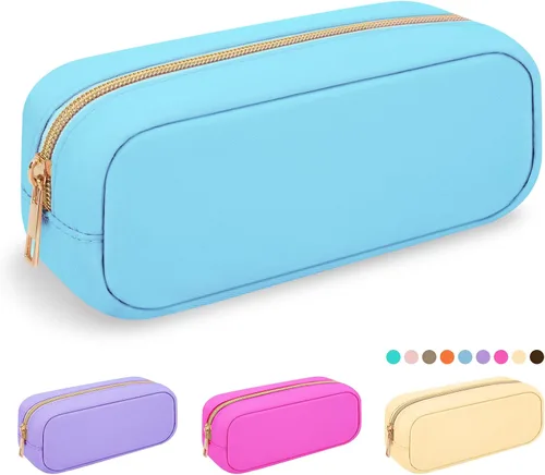Miniatura 31 de Iqimott Bolsa Grande de Maquillaje de Nylon para Viaje, Bolsa de Cosméticos Preppy Grande Organizadora de Maquillaje de Nylon Bolsa de Artículos