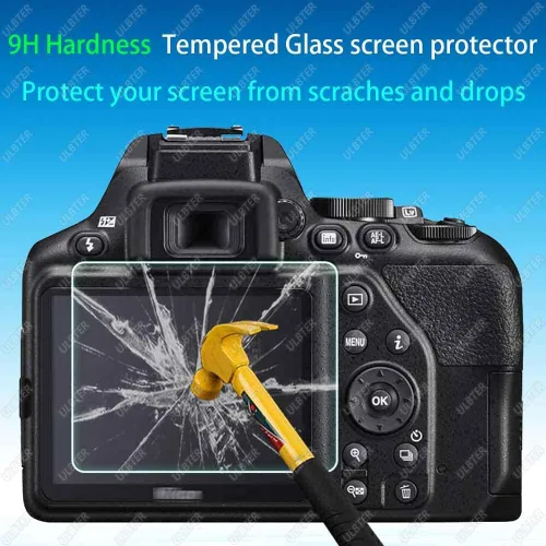 Miniatura 3 de ULBTER Protector de pantalla aplicable para cámara Nikon D3500 D3400 D3300 D3200 D3100 y cubierta de zapata caliente, [2+3 unidades] 9H dureza