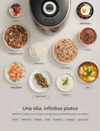 Miniatura 8 de Cuckoo CRP-P0609S - Olla de presión eléctrica para arroz, con calentamiento por inducción (negra)