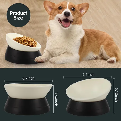 Miniatura 4 de Bulldog Bowl - Plato antideslizante para perros y gatos, cuenco de goma desmontable para perros y mascotas, base inclinada estéril para mascotas