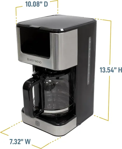 Miniatura 6 de West Bend Cafetera de goteo que prepara caliente o helado, programable con selector de fuerza de preparación, apagado automático y 6 funciones