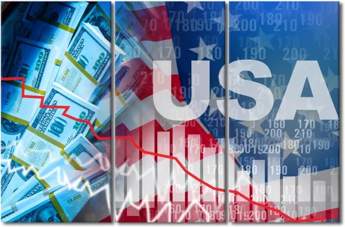 Miniatura 8 de Arte de pared de Crisis in USA para sala de estar, bandera de Estados Unidos, decoración del hogar, gráficos de otoño en Estados Unidos de América