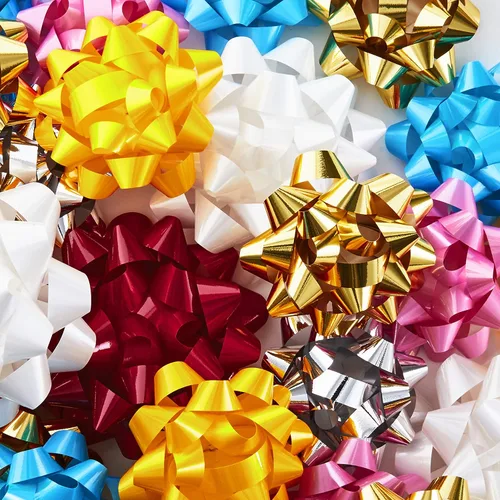 Miniatura 5 de Hallmark Surtido de lazos de regalo (30, 2 tamaños) rojo, blanco, rosa, azul, amarillo, plata, dorado para Navidad, Hanukkah, cumpleaños, bodas