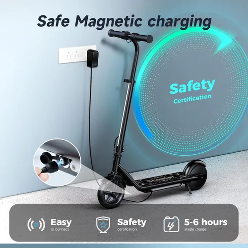 Miniatura 3 de Electric Scooter for Kids Ages 6-12, 150W Motor, Simple One-Button Control, 2 Safe Speeds (6/10 MPH), K2 Pro for 3 Speeds, Colorful Lights, Magnetic