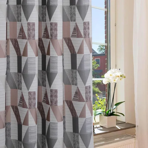 always4u Cortinas geométricas de jacquard con textura de lino sintético, 2 paneles de 84 pulgadas para sala de estar, dormitorio, 54 x 84 pulgadas,