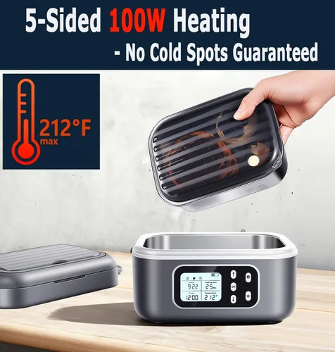Miniatura 3 de Lonchera eléctrica inalámbrica de 27000 mAh, calentador de alimentos portátil recargable de 100 W para adultos, trabajo, viajes, automóvil, funciona