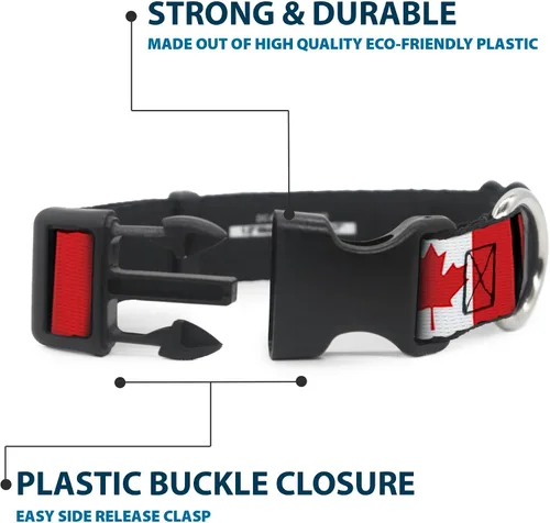 Miniatura 4 de Buckle-Down PC-W30367-L - Collar de clip de plástico para banderas de Canadá, grande/15-26