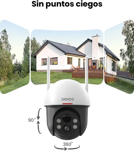 Miniatura 2 de DEKCO Cámara de Seguridad Solar Inalámbrica para Exteriores, Alimentada por Batería, Zoom Pan Tilt Panorámico, Seguimiento Automático de Movimiento