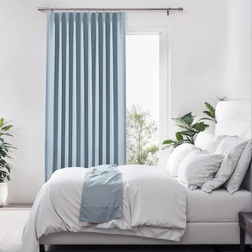 Miniatura 17 de Central Park Paneles de cortinas plisadas opacas con textura de lino, con aislamiento térmico y pestaña trasera, para sala de estar o dormitorio