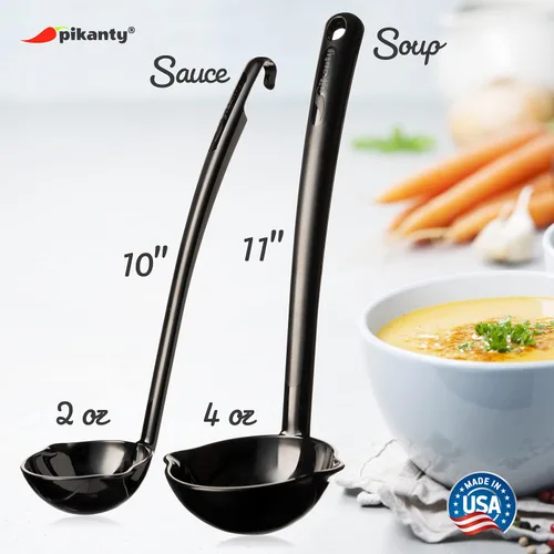 Miniatura 2 de Pikanty - Juego de 2 cucharones de sopa y salsa - Utensilios de cocina duraderos y resistentes al calor, perfectos para servir y cocinar, fabricado