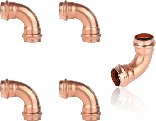 EFIELD - Prensa de cobre de 1 x 1 pulgada (paquete de 5) accesorios de codo de 90 grados para conexión de tubo de cobre