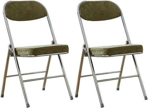 Miniatura 12 de Sillas de comedor modernas, silla auxiliar tapizada para el hogar, con acabado mate, silla de comedor plegable con respaldo abierto, silla sin