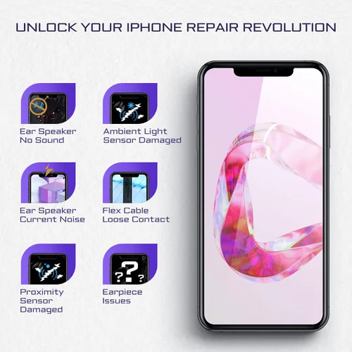 Miniatura 3 de Para iPhone 11 Auricular Altavoz Delantero Reparación 6.1 "Parte del oído con Sensor de Luz Ambiental Cable Flex Conector OEM Sensor de Proximidad