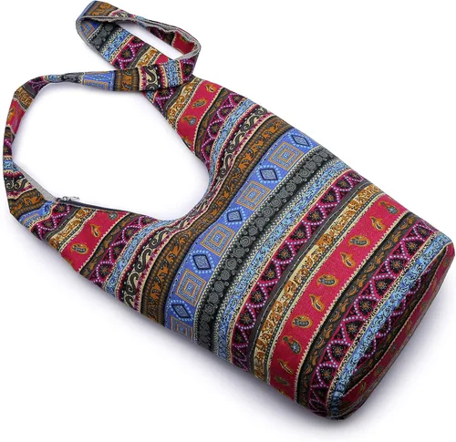 Miniatura 149 de Bolsa de hombro para mujer, de lona en estilo hippie/bohemio para llevar cruzada al hombro, disponible en diferentes colores y estampados