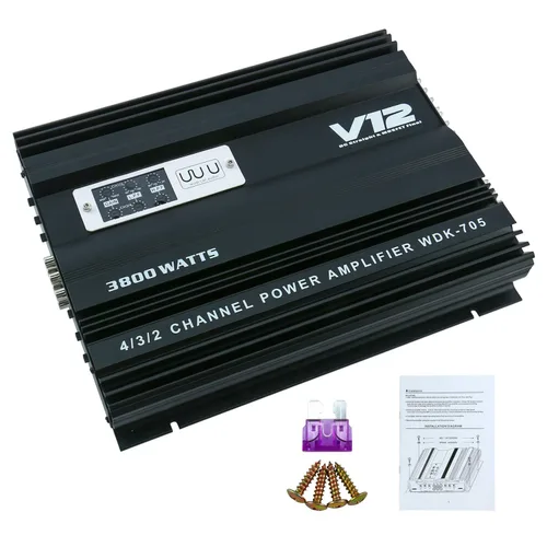 Miniatura 2 de YaeCCC Amplificador de alta potencia de 4 canales - Amplificador estéreo delgado de 4 canales de audio estéreo para automóvil Amplificador 4Ohm