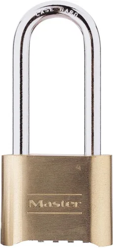 Miniatura 9 de Master Lock Cerradura de combinación de latón, cerradura de portón para valla o cobertizo al aire libre, candado de combinación personalizable