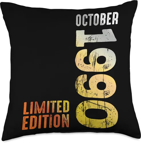 Miniatura 4 de Since October 1990 Retro 1990 Vintage 1990 October Throw Pillow