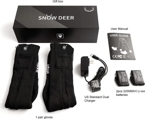 Miniatura 7 de SNOW DEER Calcetines calefactables, calentador de pies eléctrico con batería recargable para hombres y mujeres, invierno, esquí, caza, camping