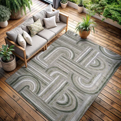 Miniatura 15 de CAMILSON Alfombra para Interiores y Exteriores, Alfombras de Área Azules 5x7 con Hojas Tropicales Botánicas para Patios Interiores y Exteriores