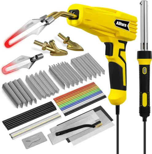Soldador de Plástico Allturn, Kit de Soldadura de Plástico 3 en 1, Kit de Soldadura y Reparación de Plástico, 1000 piezas de Grapas de Soldadura de