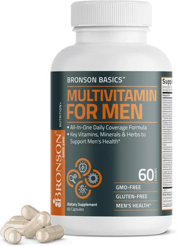 Bronson Multivitamínico para hombres, fórmula de cobertura diaria todo en uno, vitaminas clave, minerales y hierbas para apoyar la salud de los