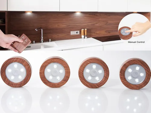 Miniatura 4 de Luces de disco con control remoto, luces LED para debajo del gabinete con temporizador automático, funciona con pilas, luz regulable debajo