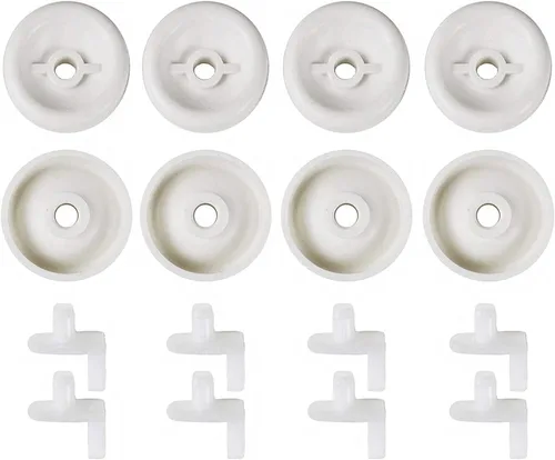 Paquete de 8 rodillos y pernos de repuesto exacto para lavavajillas - Kit de ruedas inferiores compatible con lavavajillas GE, Kenmore y Hotpoint,