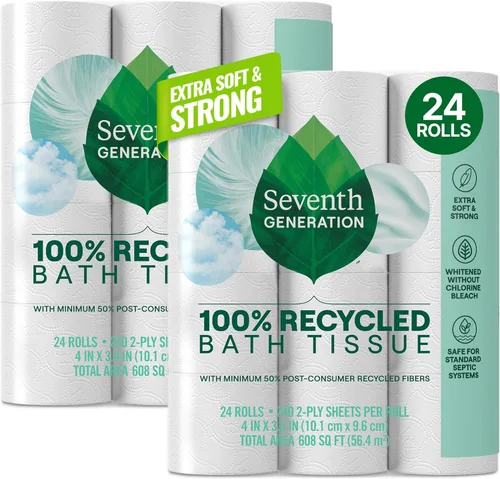 Seventh Generation rollos de papel para baño, 24 unidades (paquete de 2)