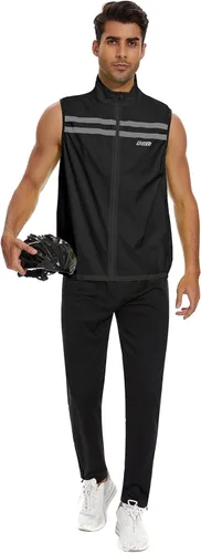 Miniatura 5 de bpbtti Chaleco de seguridad Hi-Viz para hombre, chaleco cortavientos sin mangas, resistente al viento y reflectante