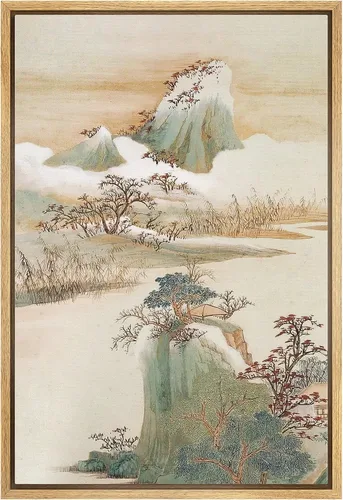 Miniatura 37 de NWT Impresión en lienzo enmarcado para pared, acuarela, grullas, pájaros volando, naturaleza salvaje, ilustraciones de arte moderno decorativo