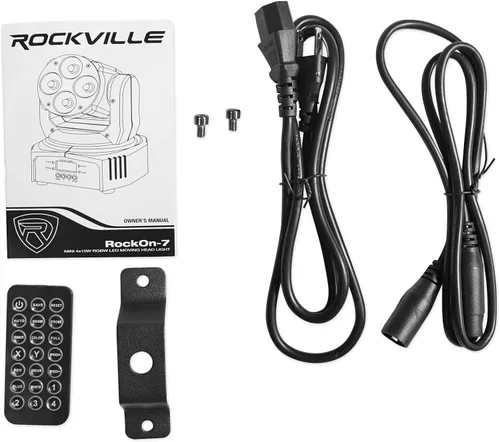 Miniatura 9 de Rockville RockOn-7 - Luz de lavado de cabeza móvil RGBW de 40 W, DMX de 14/16 canales, activada por sonido, control remoto, giro de 540°