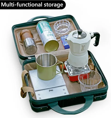 Miniatura 8 de Bincoo Estuche de viaje para cafetera de café barista, estuche de viaje impermeable, caja de almacenamiento para cafetera con cómodo cinturón
