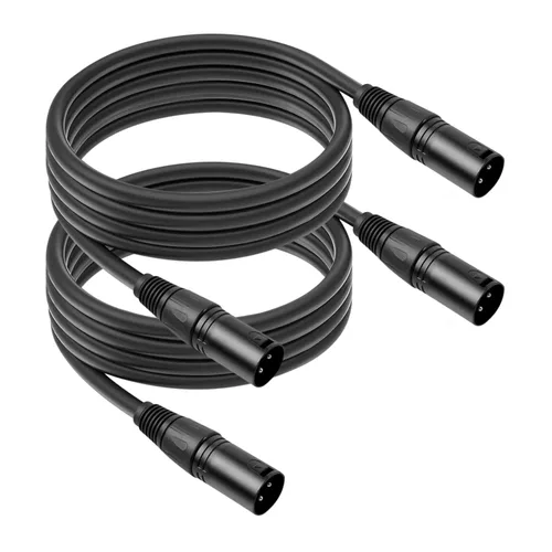 Miniatura 13 de Paquete de 2 cables de micrófono XLR macho a macho de 3 pines, cable de audio equilibrado profesional con cobre sin oxígeno, conectores chapados