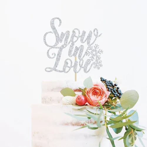 Miniatura 3 de Decoración para pastel de nieve enamorada, decoración de despedida de soltera de invierno, temática de invierno, compromiso, boda, aniversario