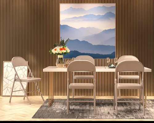 Miniatura 5 de VECELO Paquete de 8 sillas plegables con marco de metal, asiento de acero con triple soporte para oficina en casa, ahorro de espacio sin montaje